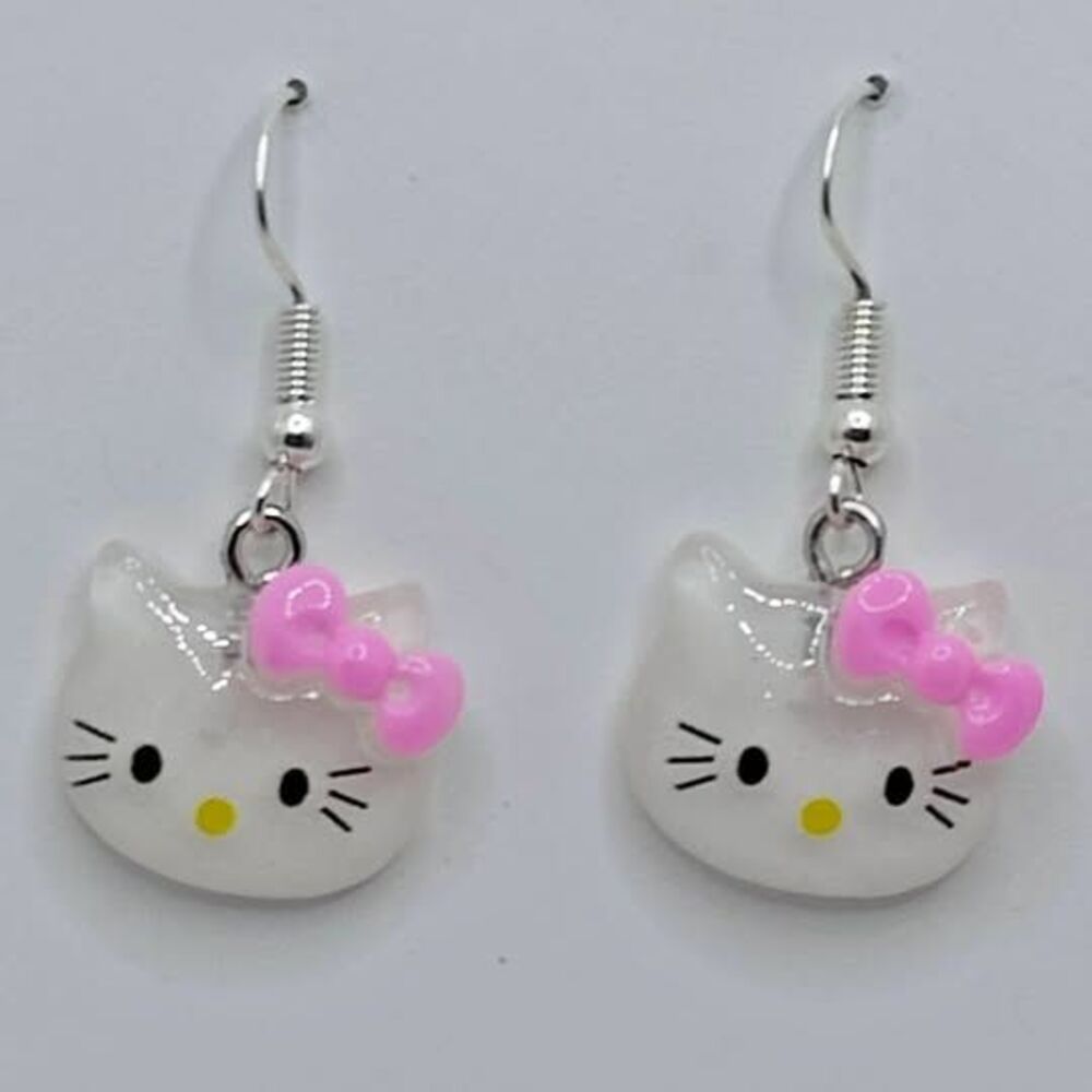 Hello Kitty Resin Earrings-CLip-ons